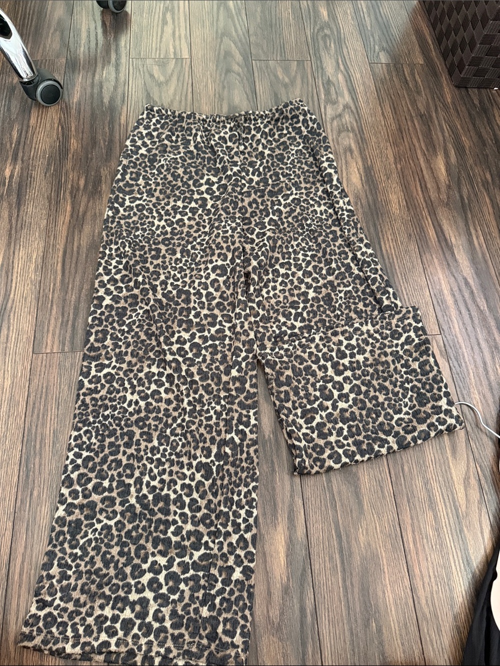 H&M Leopard Print Wide Leg Pants - Brown and Black
